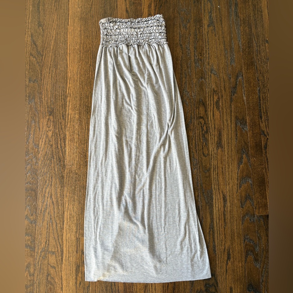 Xhilaration Light Gray Maxi Skirt with Smocked Waist